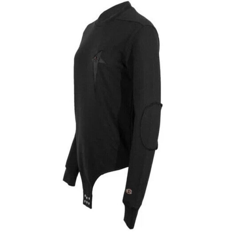 Rick Owens x Champion LS Body Chest Pentagram Sweater XS Black Defect New